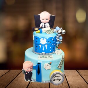 Awesome Be a Boss Baby 4Kg Birthday Cake featuring suit-wearing baby character