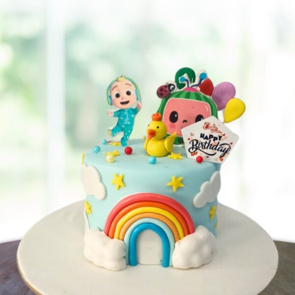 Colorful Best Cocomelon Birthday Cake 2 kg with beloved characters, musical notes, and cheerful decorations