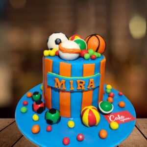 "A Best Favorite Balls Birthday Cake 2 Kg, from Cake Square Chennai, perfect for sports lovers and active kids."