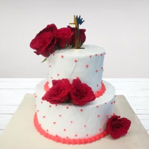 Best White Cake with Roses for First Birthday 3 Kg featuring elegant floral decorations