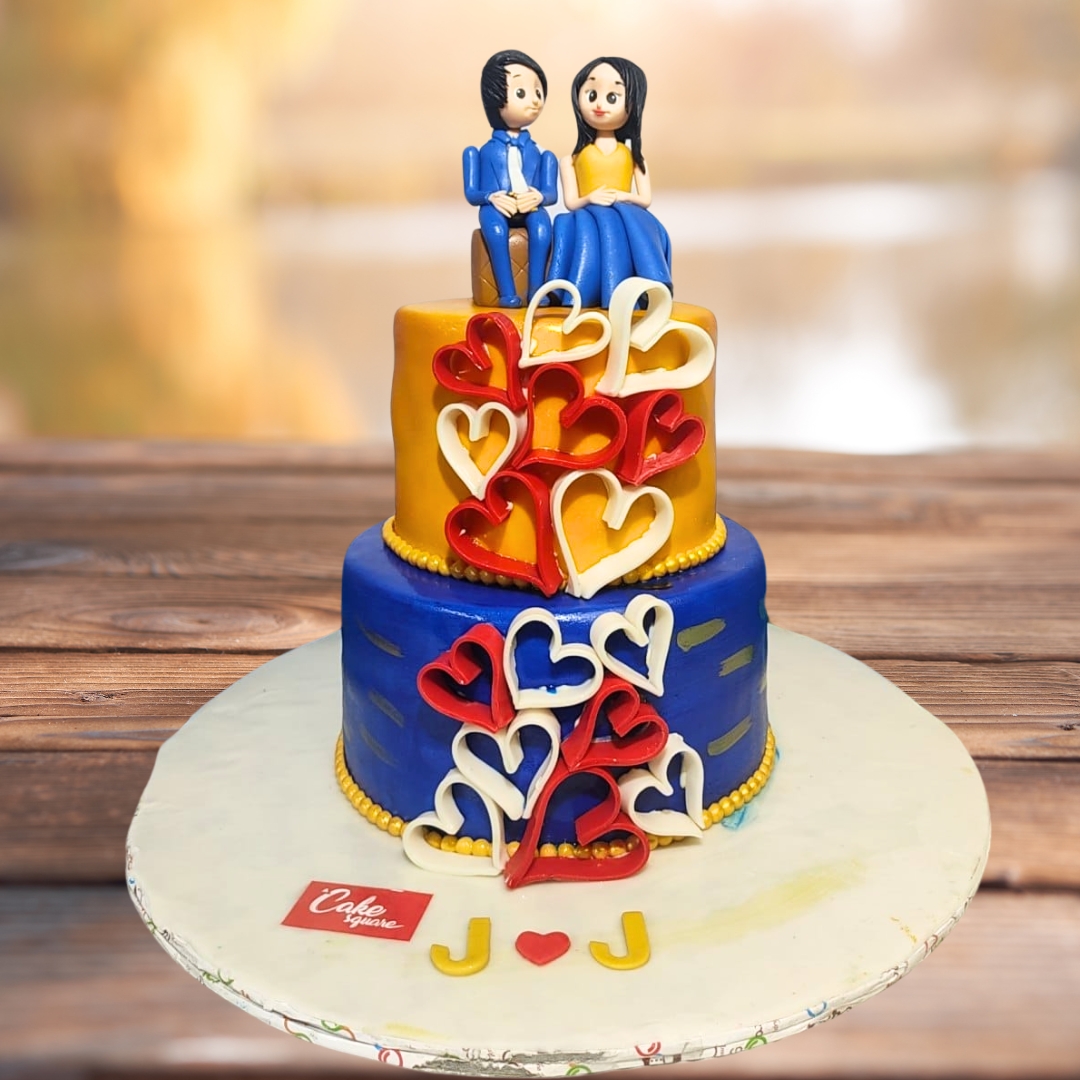 "Love Anniversary Cake 3 Kg, featuring a romantic design perfect for celebrating love and commitment."