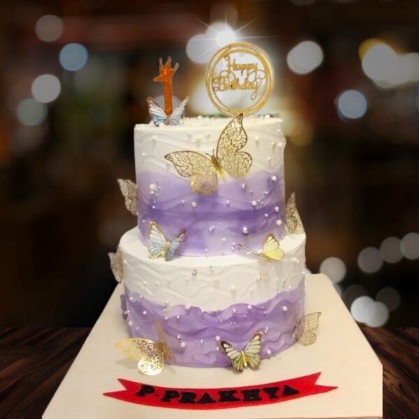 Purple Girls Birthday cake 4Kg with elegant lavender and violet designs