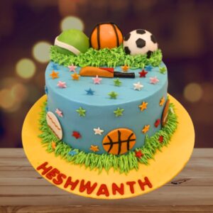 "A Super Balls Theme Birthday Cakes 1 Kg, from Cake Square Chennai, ideal for kids and sports enthusiasts."