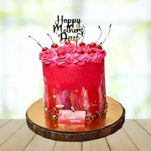 2 kg Red Splash Mothers day cake with dramatic red splash design for Mother's Day.