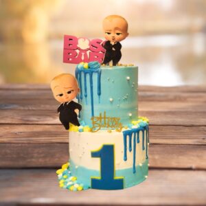 3 Kg Boss Baby Birthday Cake featuring suit-clad baby character