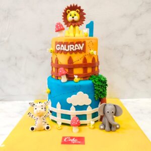 4 Kg Colourful Kids First Birthday Cake with vibrant rainbow designs