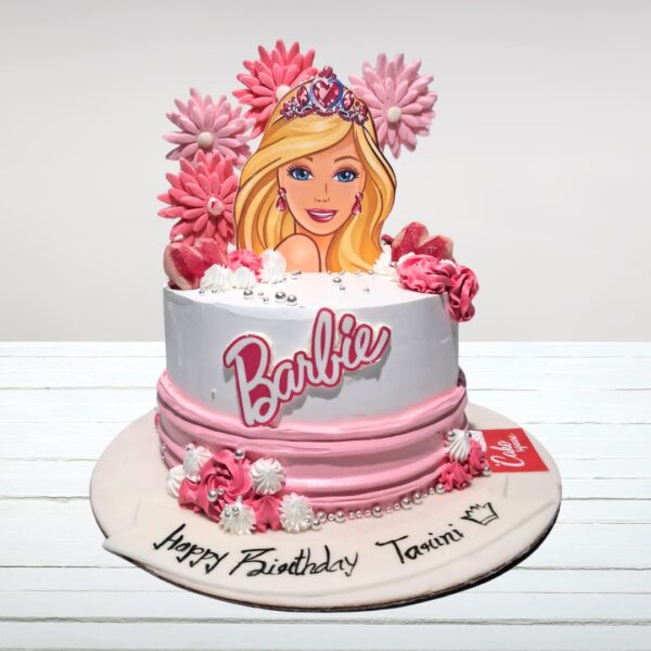 Happy Barbie Birthday Cake 2 Kg. A cheerful Barbie-themed birthday cake.