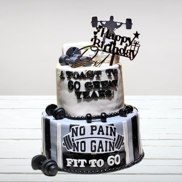 "A 60th Happy Birthday Cake 4 Kg, from Cake Square Chennai, perfect for celebrating a milestone birthday."