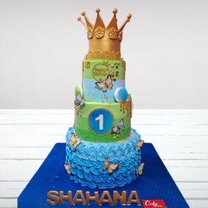 8 Kg Crown Cake Kids First Birthday Cake with grand regal design and crown topper