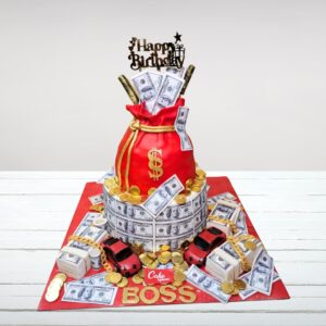 "An Amazing Money Theme Birthday Cake 4 Kg, from Cake Square Chennai, ideal for celebrating wealth and success."