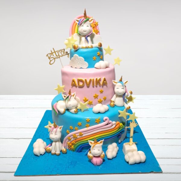 Best Unicorn First Birthday Cake 5 Kg with magical rainbow and sparkle designs