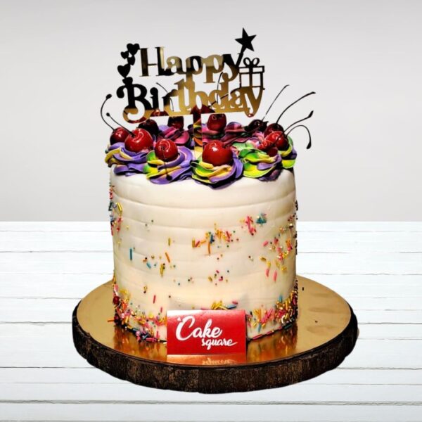 "A Colourful Rainbow Happy Birthday Cake 2 Kg, from Cake Square Chennai, perfect for joyful celebrations."