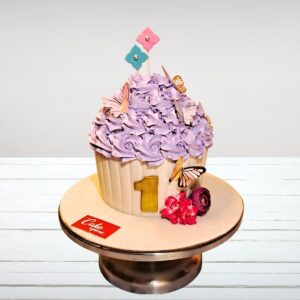 Cup Cake Shaped Birthday Cake 3 Kg designed as a giant cupcake with frosting swirls