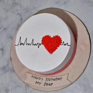 "Heart Anniversary Cake 1 Kg, featuring a romantic heart design perfect for celebrating love and anniversaries."