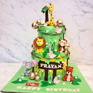 Step Cake Animal themed 5 kg Birthday Cake with tiered wildlife designs