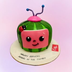 "3D Cocomelon Theme Birthday Cake 2 Kg with realistic characters and scenes, perfect for a Cocomelon-themed celebration."