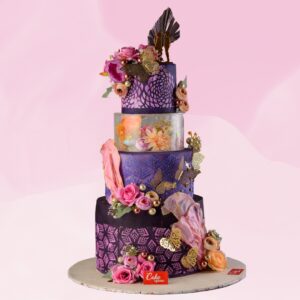 4 Tier Spacer Purple Wedding 9 kg Cakes from Cake Square Chennai.