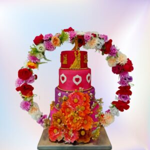 Impressive Arched 5 kg Wedding Cake with Stand featuring a grand arched structure, ornate decorations, and multiple tiers of exquisite cake, created by Cake Square Chennai.