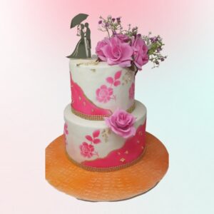 Artistic 5 Kg Pink Wedding Cakes from Cake Square Chennai.