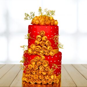 Attractive Wedding Cake in Red 4 Kg from Cake Square Chennai.