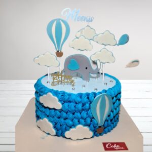 "Baby Elephant Kids Birthday Cake 1Kg with charming baby elephant decorations, perfect for a sweet and delightful birthday celebration."