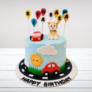 "Baby First Birthday Cake 2 Kg with charming decorations, perfect for celebrating a baby’s first birthday."