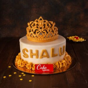 "Beautiful Crown Girls Birthday Cake 1 Kg with an elegant crown design, perfect for a royal-themed birthday celebration for girls."