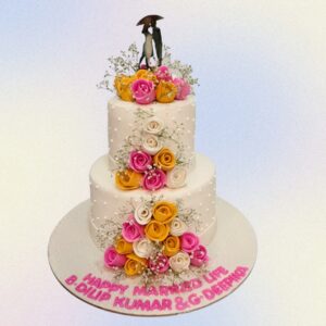 Best Selling 2 tier White Wedding Cake 4 Kg from Cake Square Chennai.