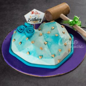 Vibrant Blue Heart Shape Half kg Pinata Cakes filled with colorful candy surprises