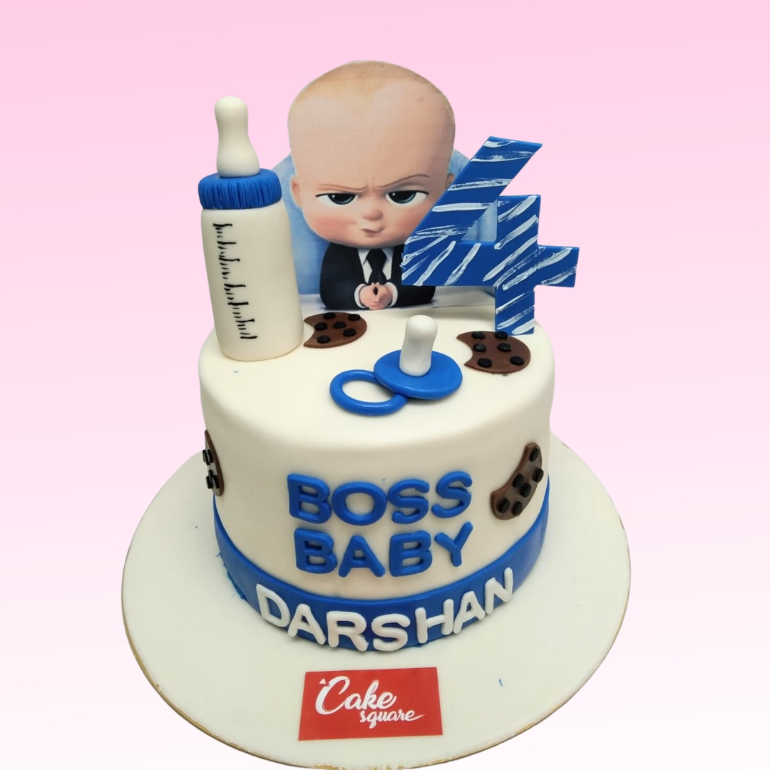 Boss Baby Birthday Cake 2 Kg with briefcase and tie details, 2 kg