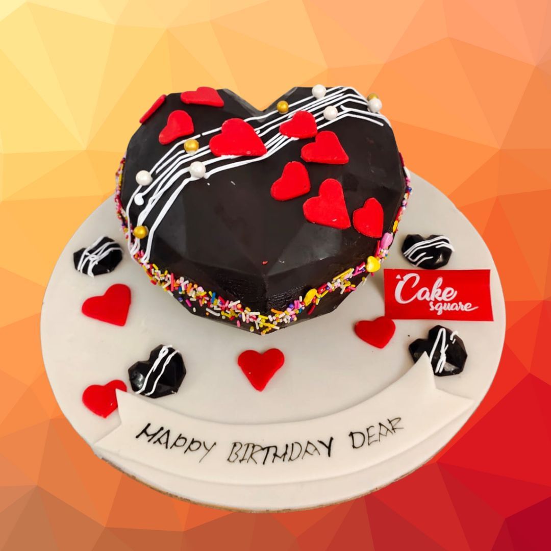 Large Chocolate Heart Pinata Birthday Cake 1 Kg filled with birthday treats