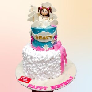 "Cloud Baby Girls Birthday Cake 3 Kg featuring a dreamy cloud design, perfect for a whimsical and serene birthday celebration."