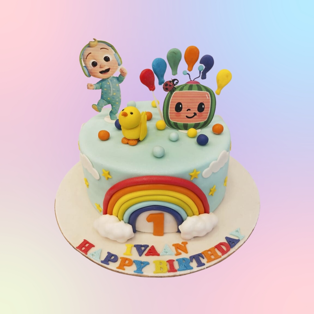 "Cocomelon Theme 1 Kg Kids Birthday Cake with colorful designs perfect for children's celebrations."