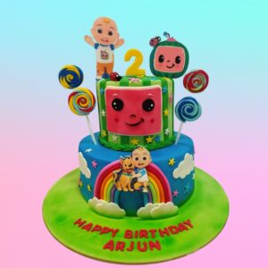 Colorful Cocomelon Theme Birthday Cake with vibrant decorations and characters, 3 kg