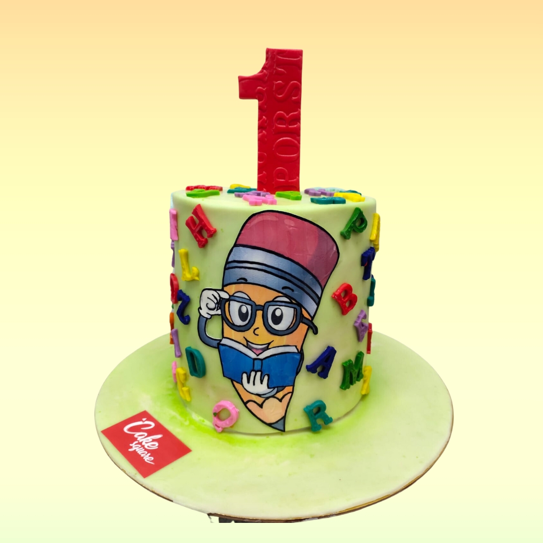 Cute Cartoon Kids Birthday 1 Kg Cakes featuring cute cartoon characters, ideal for a fun and colorful birthday celebration.