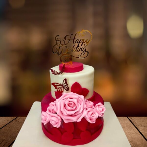 Cute Flowerful Wedding Cake 3 Kg from Cake Square Chennai.