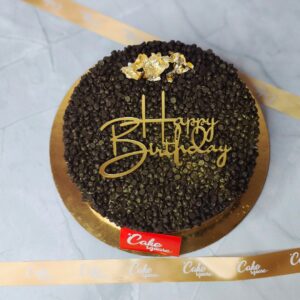 1 kg intensely chocolate birthday cake with various chocolate decorations.Made by Cake Square Team.