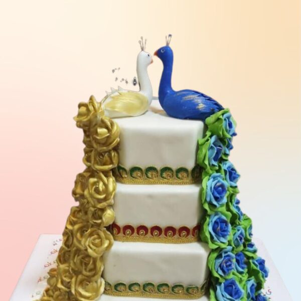 Double Peacock Wedding Cake 7 Kg from Cake Square Chennai.