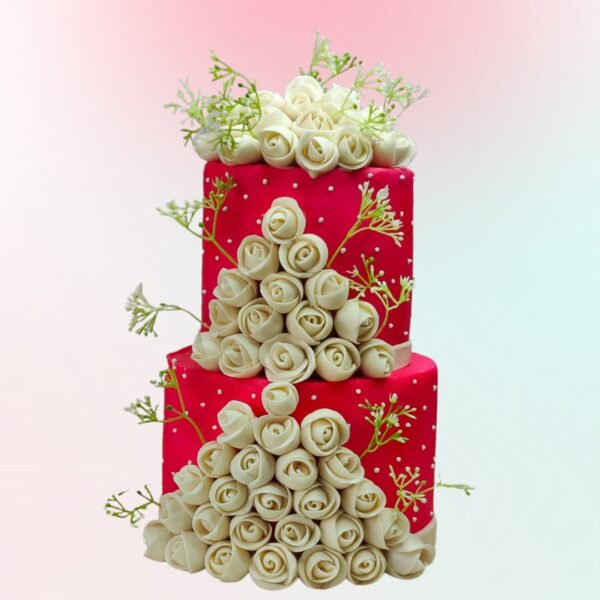 Dream Wedding Cakes 4 Kg in Red from Cake Square Chennai.