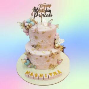 "Fantastic First Birthday Cake for Girls 5 Kg with intricate and elegant designs, perfect for a grand first birthday celebration."