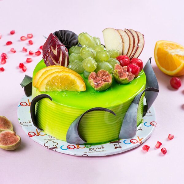 1 kg birthday cake covered with various fresh fruits inside and out. No artificial flavours.Made by Cake Square Team.