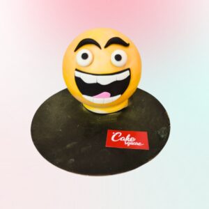 Happy emoji Theme Pinata Cake 1kg featuring a large smiling emoji face, filled with colorful candies and treats