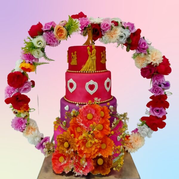 Latest Style Wedding Cake Customised 4 Tier from Cake Square Chennai.