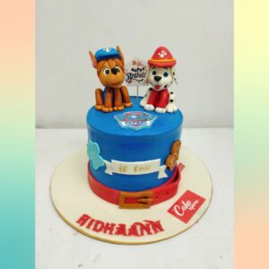 "Paw Patrol Theme Birthday Cake 1 Kg, perfect for kids who love the adventurous Paw Patrol characters."