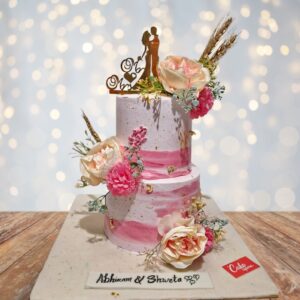 Pretty Pink Creamy Wedding Cakes 4 Kg from Cake Square Chennai.