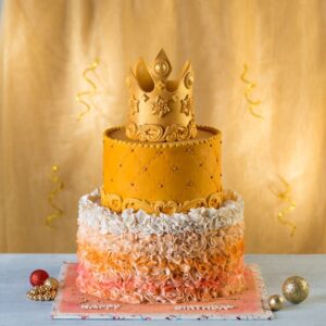 "Special Crown Birthday Cake For Girls 5 Kg featuring a beautiful crown design, perfect for a royal-themed birthday celebration."