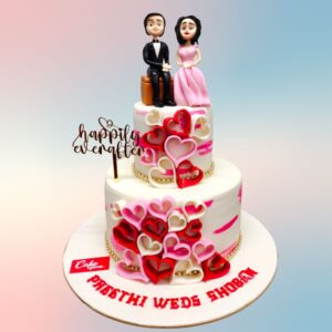 Vibrant Bright Flowers Wedding-Engagement Cake 4 Kg featuring multiple tiers adorned with colorful sugar flowers, vivid designs, and cheerful accents, meticulously crafted by Cake Square Chennai.