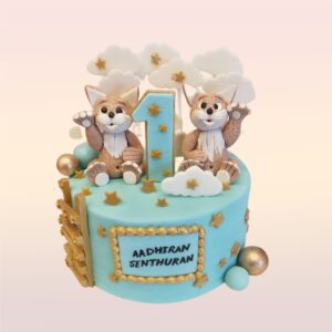 Twins Boys First Birthday Cake 1 Kg by Cake Square Chennai