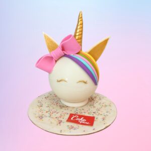 Unicorn Theme Girls Birthday Pinata Cake 1kg featuring pastel colors, glittery horn, and filled with magical treats