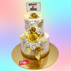 White Theme Wedding Cake 3 Kg from Cake Square Chennai.